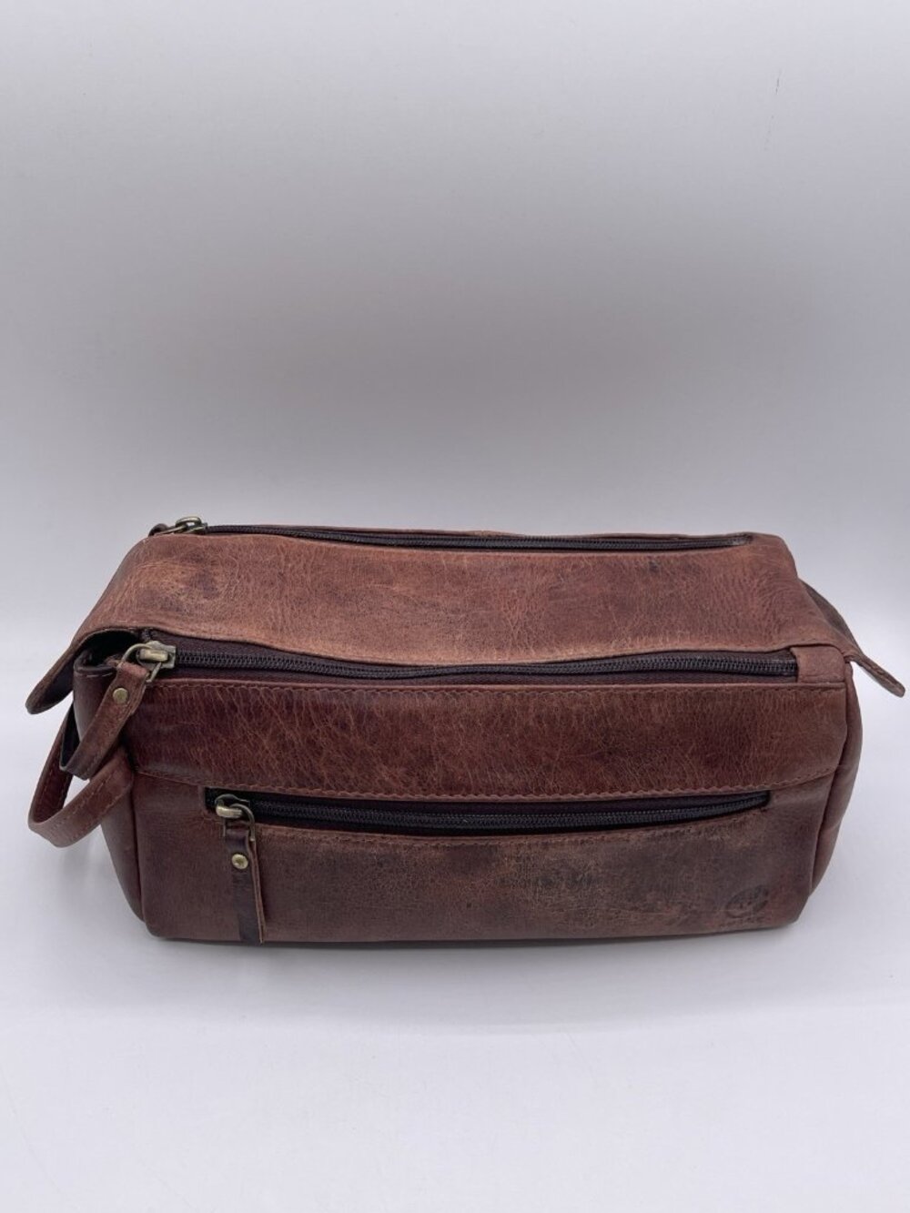 Rustic Town Leather Dopp Kit Toiletry Bag Travel Vacation Organizer Brown Zip